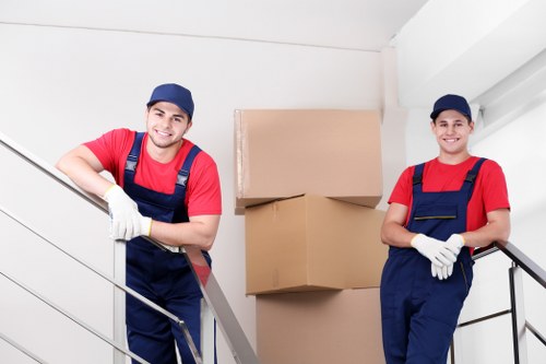 Office furniture prepared for relocation