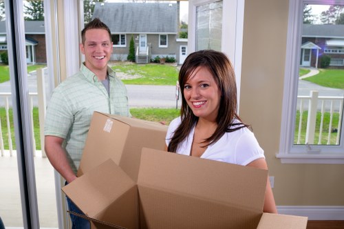 Organized moving day with boxes and labeled items