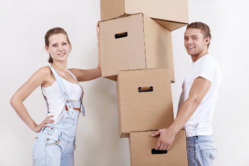 Furniture being safely loaded by movers during a house removal
