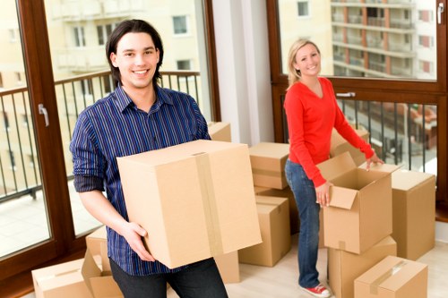 Professional man with a van in Andstorage for quick delivery